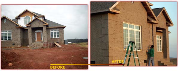 before / after brick